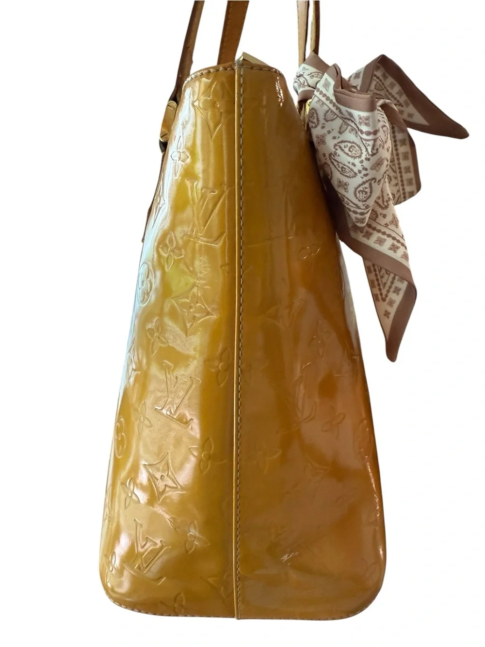 Louis Vuitton Vintage Yellow Vernis Houston Patent Leather Tote